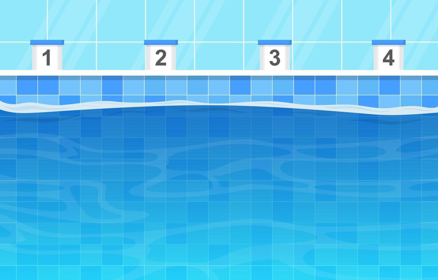 zwembad met lanen en rijstrookmarkeringen vector
