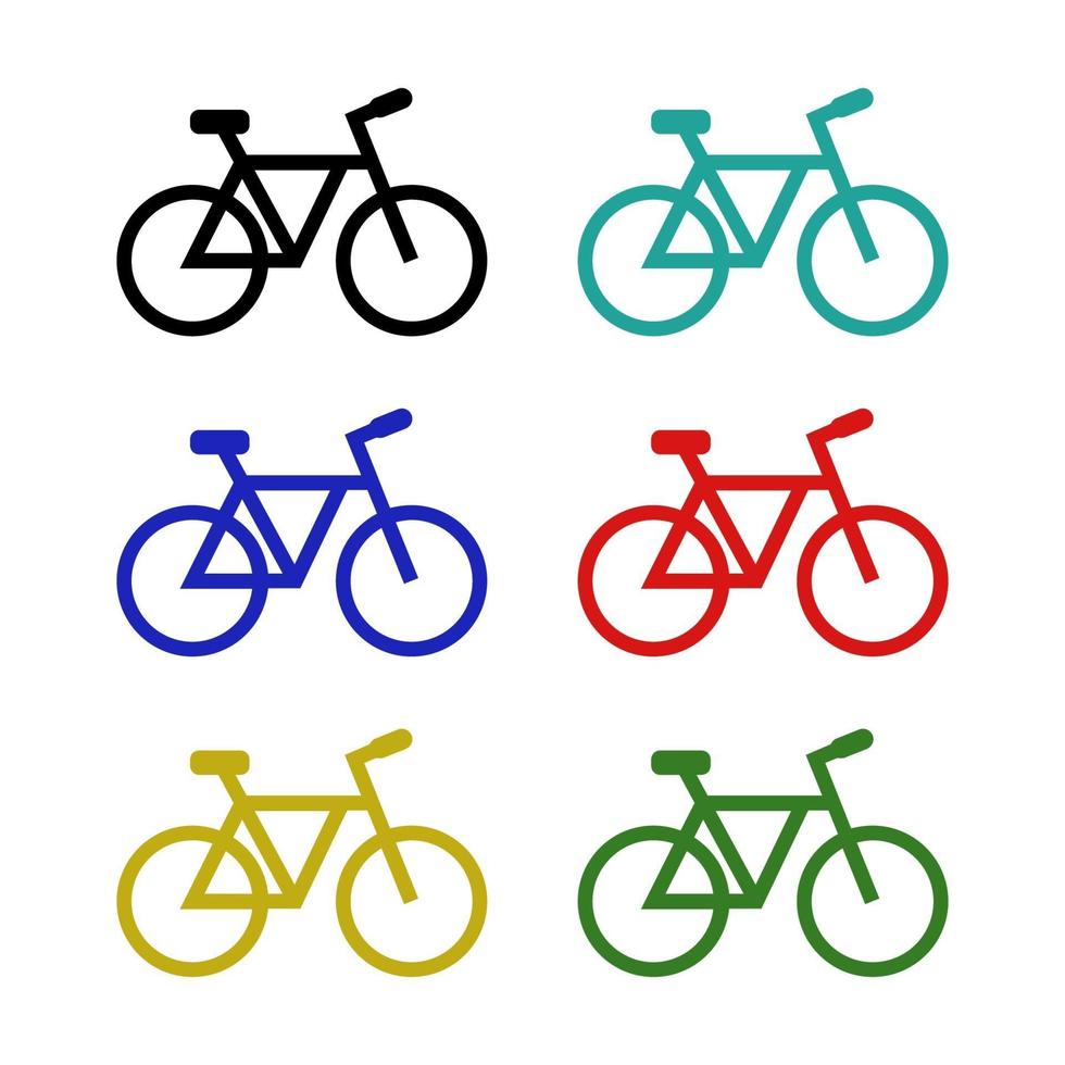 aantal fietsen op witte achtergrond vector