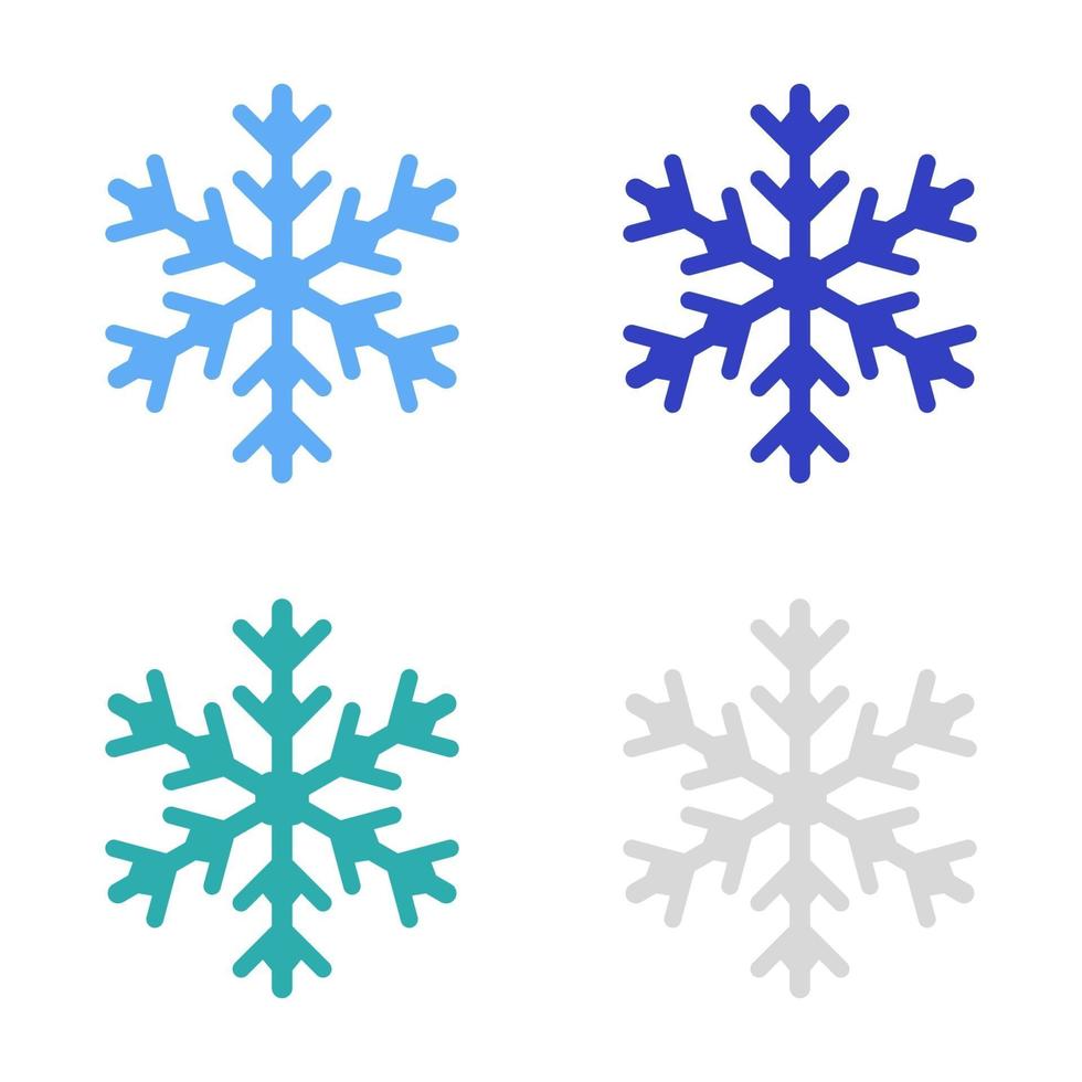 sneeuwvlok ingesteld op witte achtergrond vector