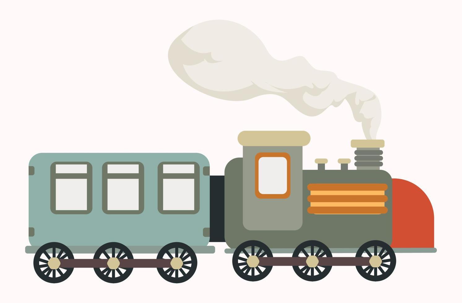 schattig trein locomotief illustratie pastel kleur vector
