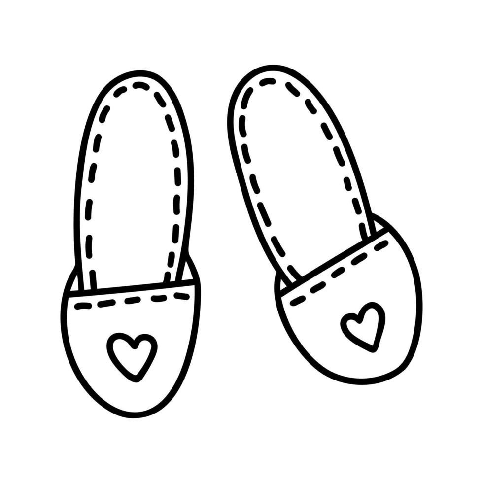 hand- getrokken winter warm slippers. tekening vector illustratie.