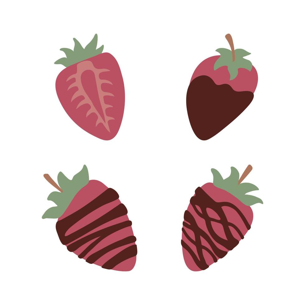 aardbei in chocola romantisch clip art vector