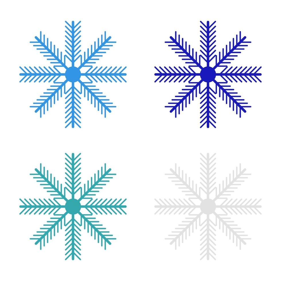 sneeuwvlok ingesteld op witte achtergrond vector
