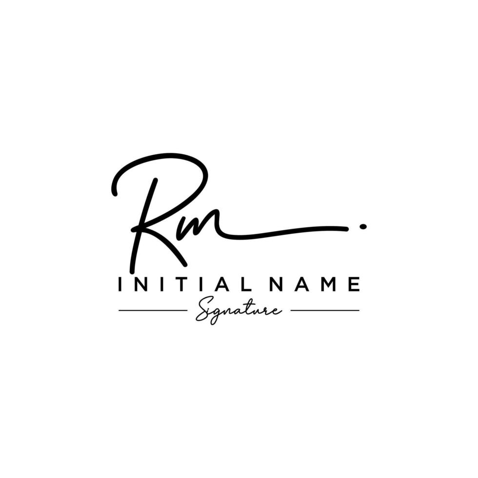 brief rm handtekening logo sjabloon vector