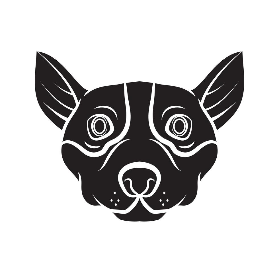 hond hoofd zwart vector illustratie
