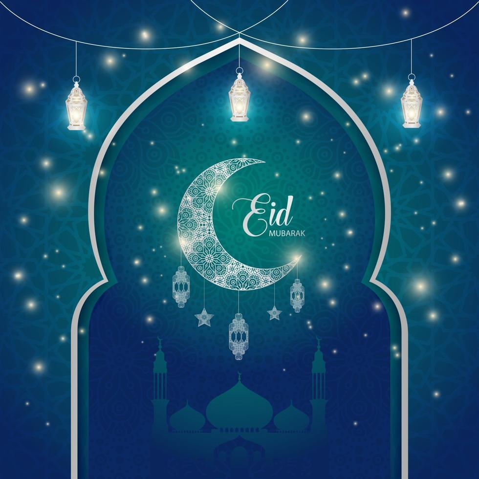 eid mubarak luxe achtergrond met islamitische ornamenten. vector