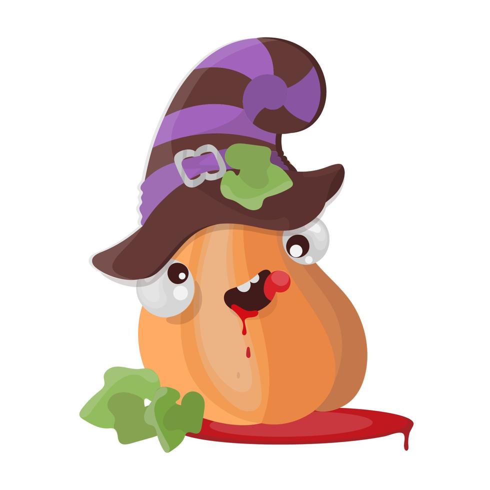 pompoen hoed halloween grappig tekenfilm vector illustratie reeks