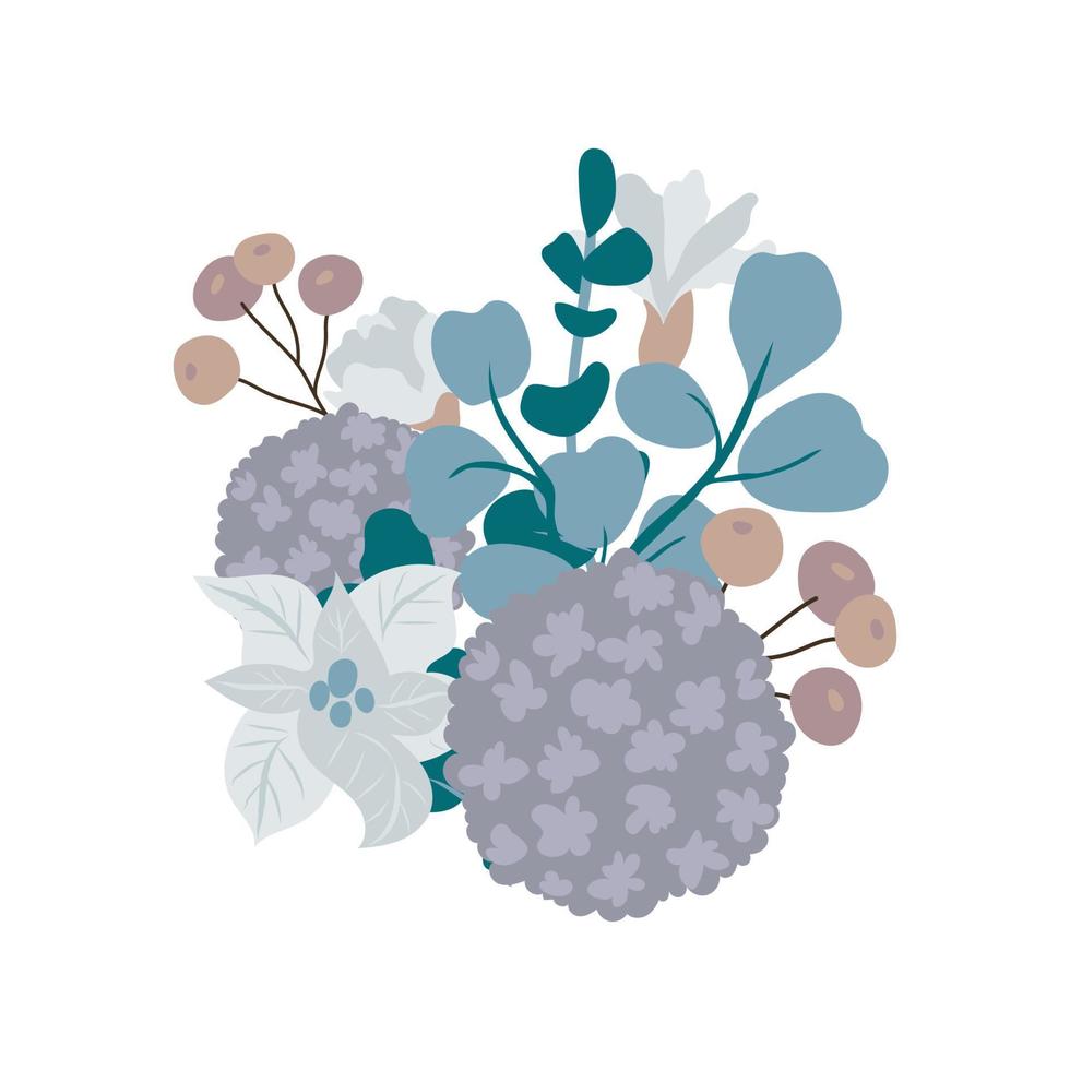 winter boeket bloemen arrangement geïsoleerd Aan wit. vector