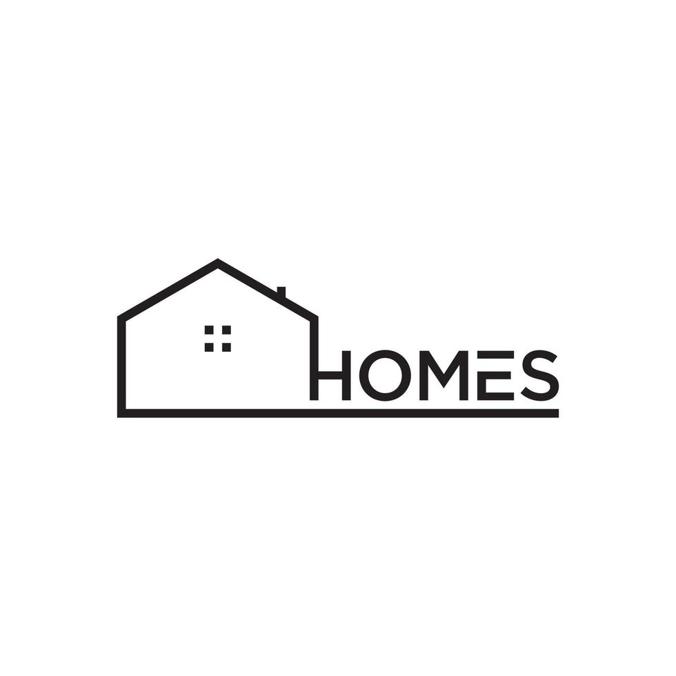 tekst huizen logo ontwerp concept geïsoleerd Aan wit achtergrond. vector