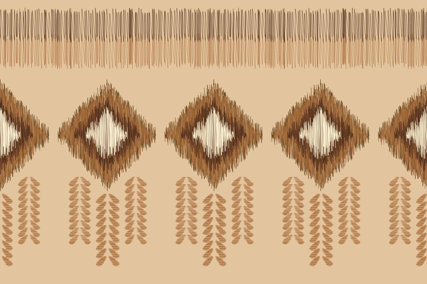 etnisch ikat kleding stof patroon meetkundig stijl.afrikaans ikat borduurwerk etnisch oosters patroon wit bruin room achtergrond. abstract,vector,illustratie. voor textuur,kleding,verpakking,decoratie,tapijt. vector