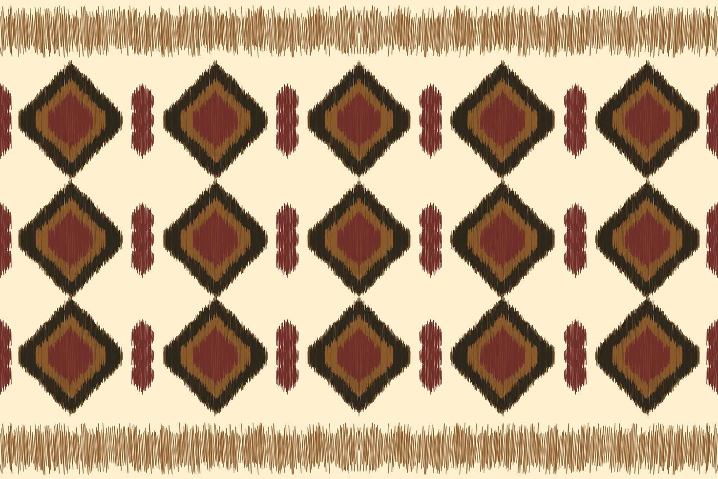 etnisch ikat kleding stof patroon meetkundig stijl.afrikaans ikat borduurwerk etnisch oosters patroon wit bruin room achtergrond. abstract,vector,illustratie. voor textuur,kleding,verpakking,decoratie,tapijt. vector