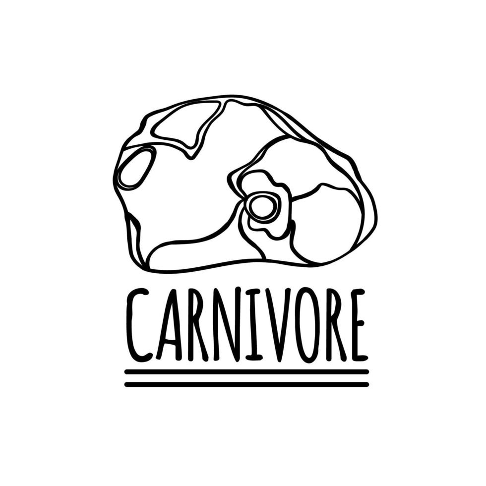 carnivoor logo gezond voeding eetpatroon vector illustratie reeks