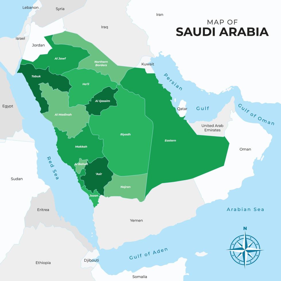 kaart van saudi Arabië vector