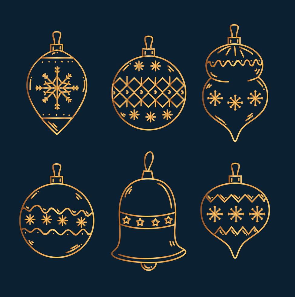 kerst ornament set vector