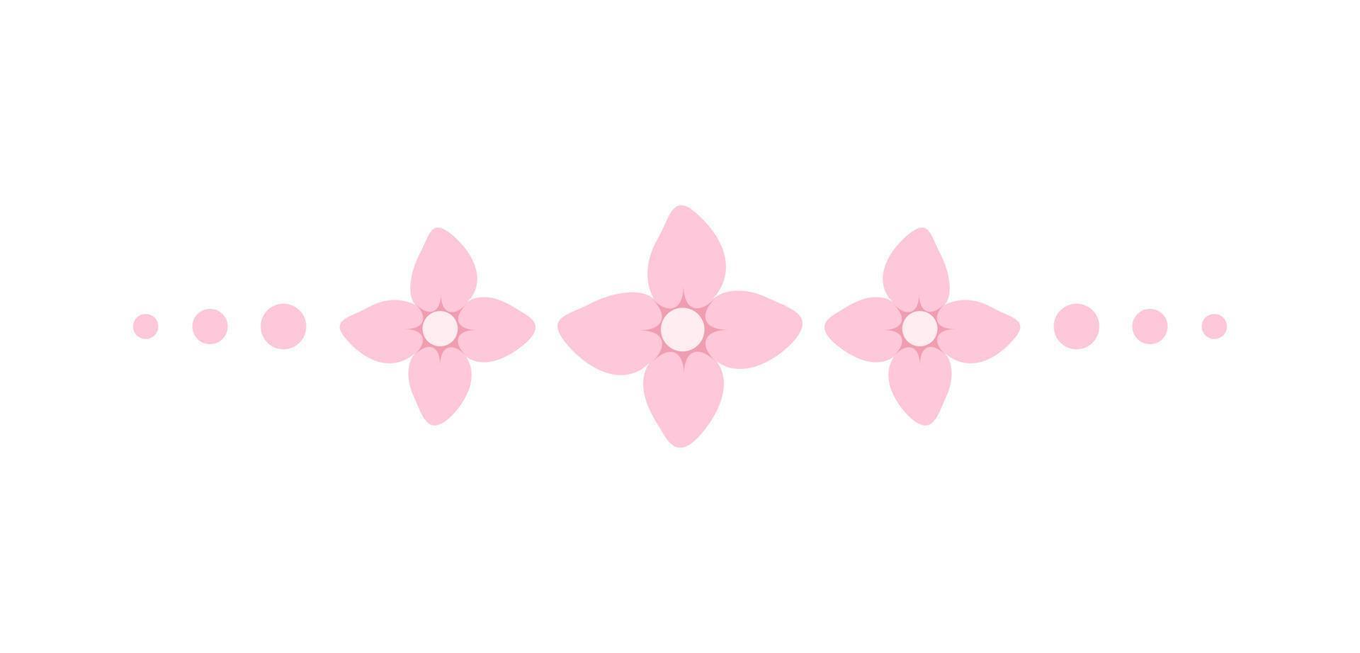 schattig bloemen verdeler grens lijn illustratie vector
