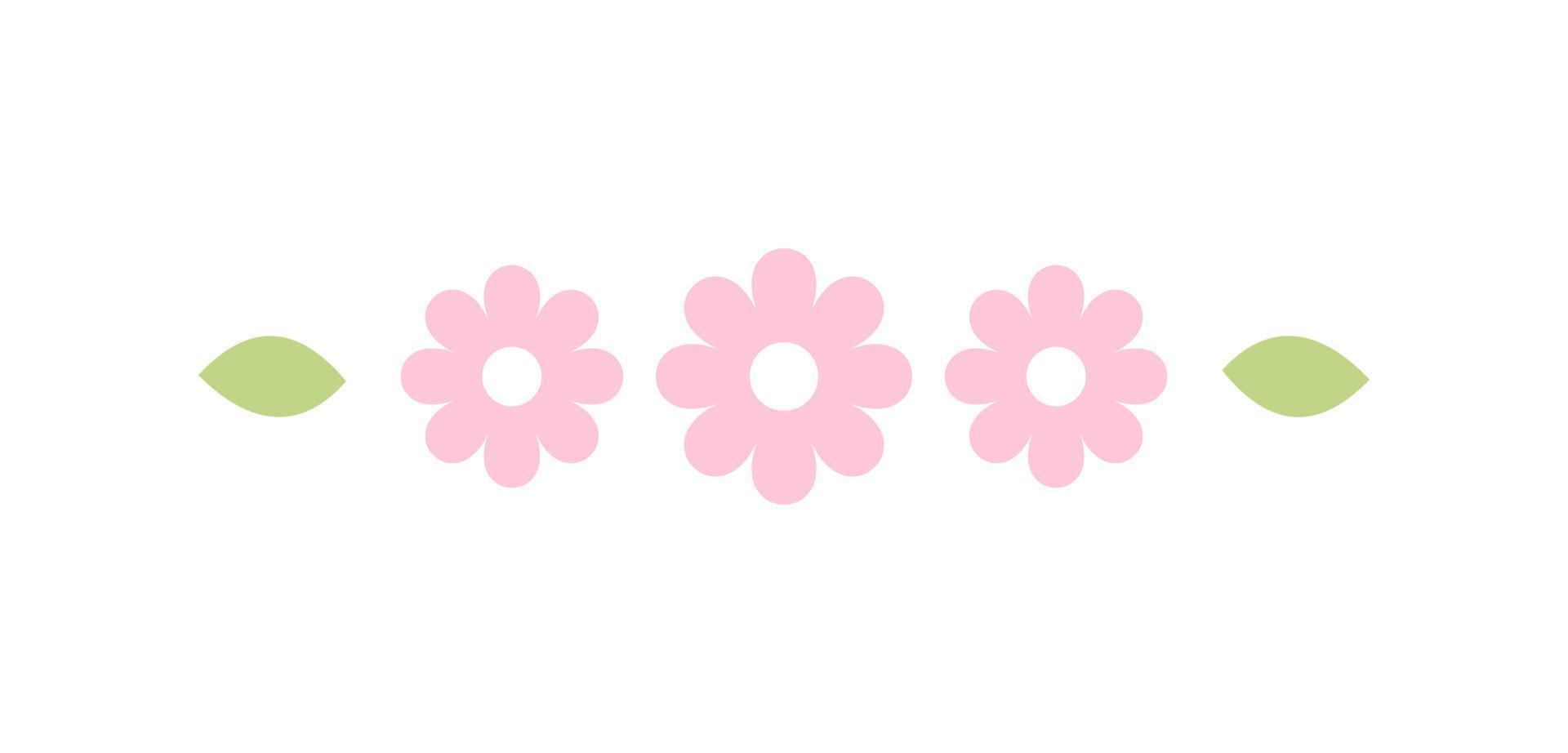 schattig bloemen verdeler grens lijn illustratie vector