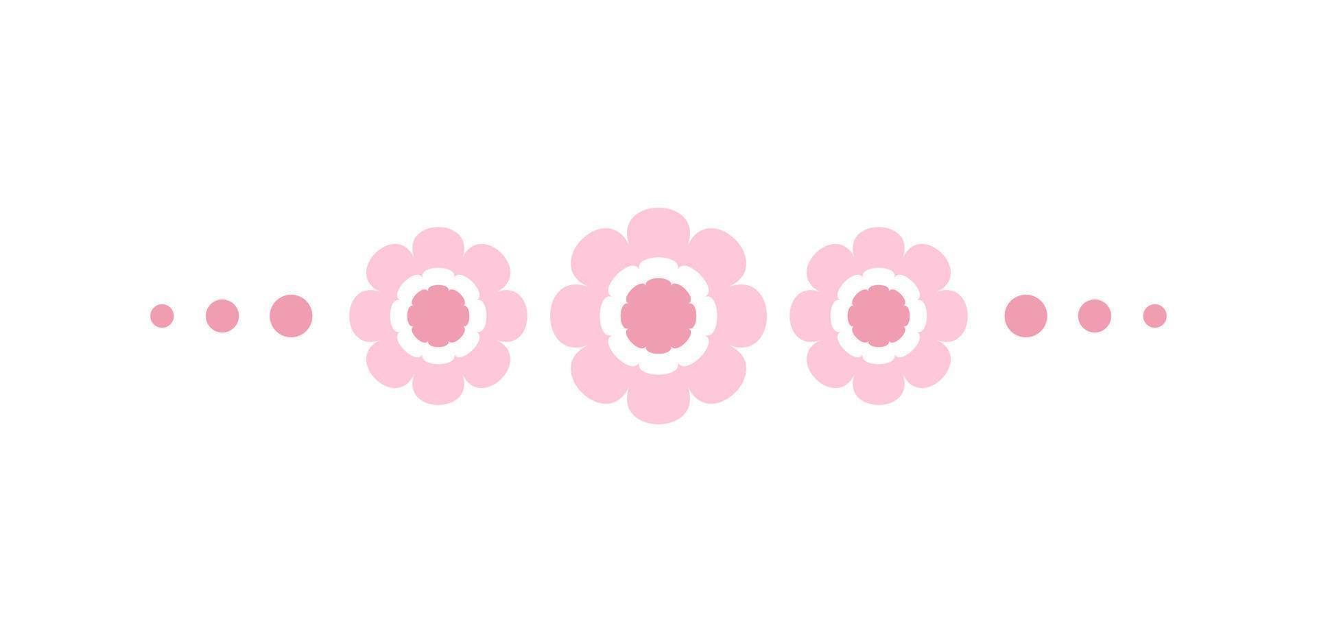 schattig bloemen verdeler grens lijn illustratie vector