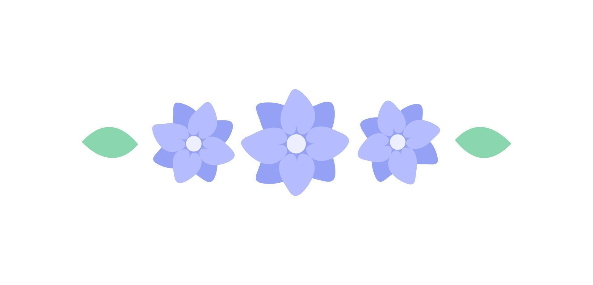 schattig clematis bloemen verdeler grens lijn illustratie vector