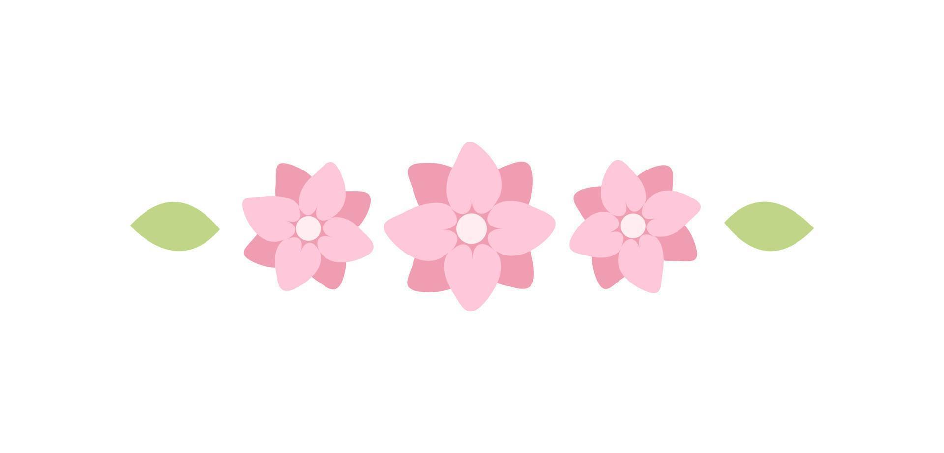 schattig bloemen verdeler grens lijn illustratie vector