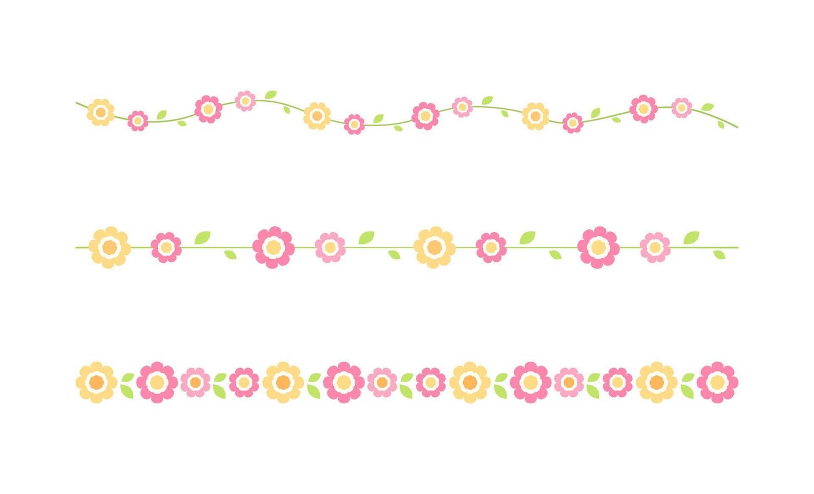 schattig voorjaar bloemen verdelers borders set. lente en Pasen bloem scheidingstekens ontwerp elementen. vector
