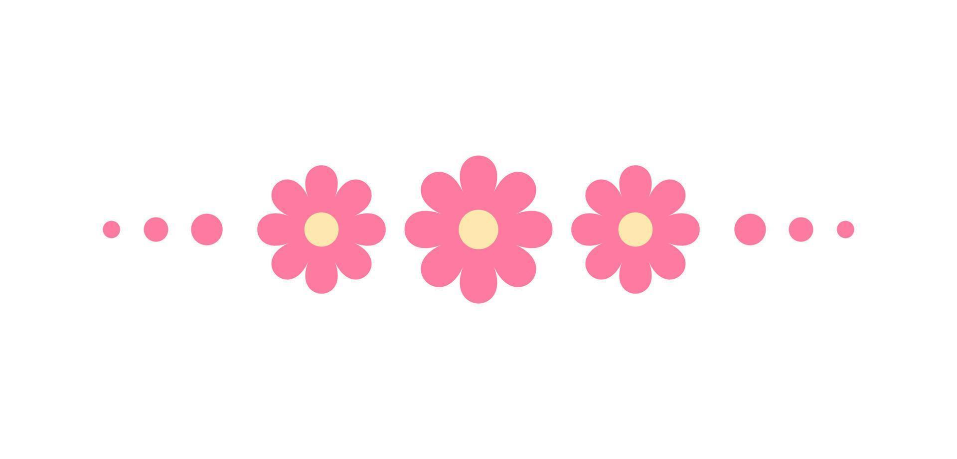 schattig bloemen verdeler grens lijn illustratie vector