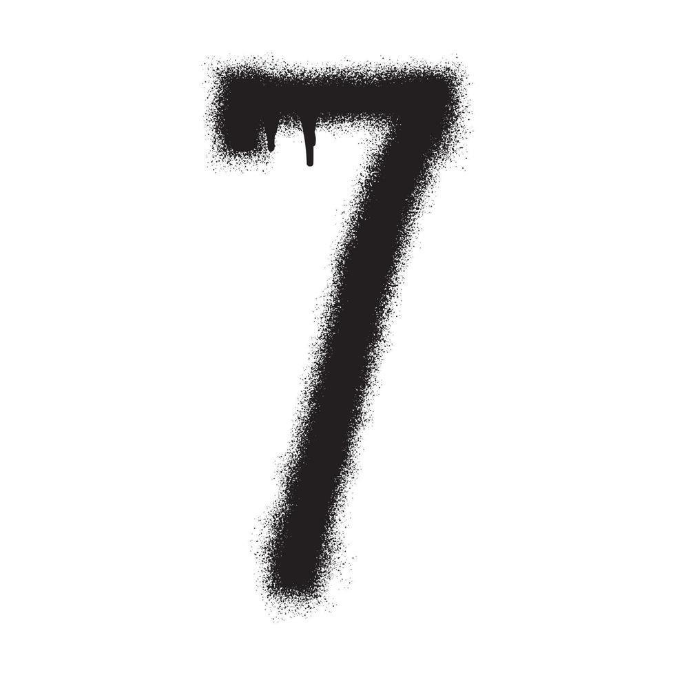 graffiti aantal 7 met zwart verstuiven verf. vector illustratie.