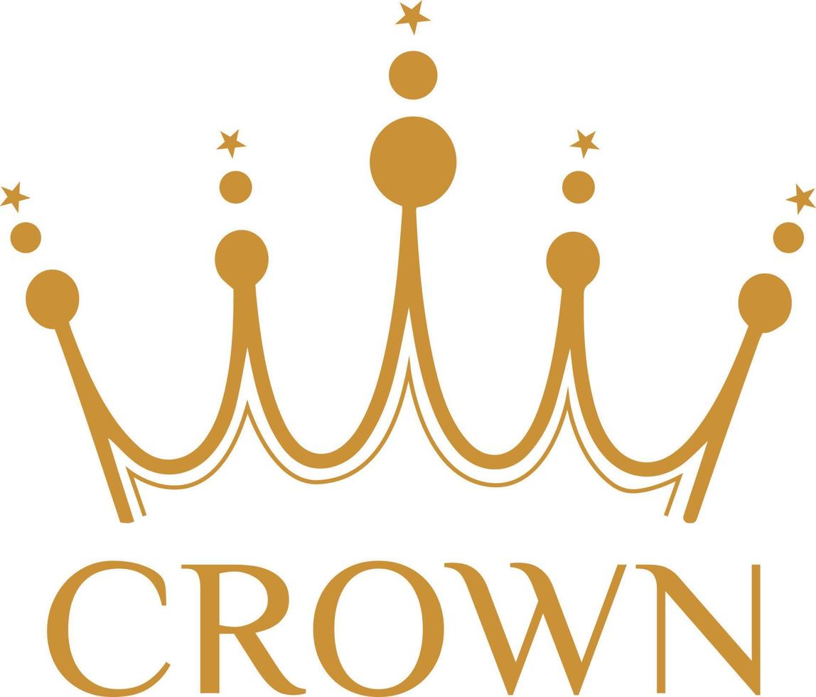 Koninklijk gouden kroon logo ontwerp vector kunst grafiek