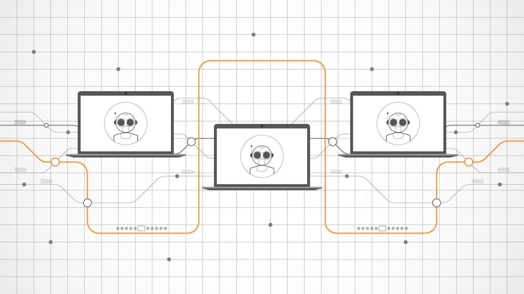 laptop technologie achtergrond abstract. ai kunstmatig intelligentie- technologie met lijn digitaal, zwart laptop kleur, stijl modern, element, punt, hi-tech, vector. laptop technologisch voor web banier, vector