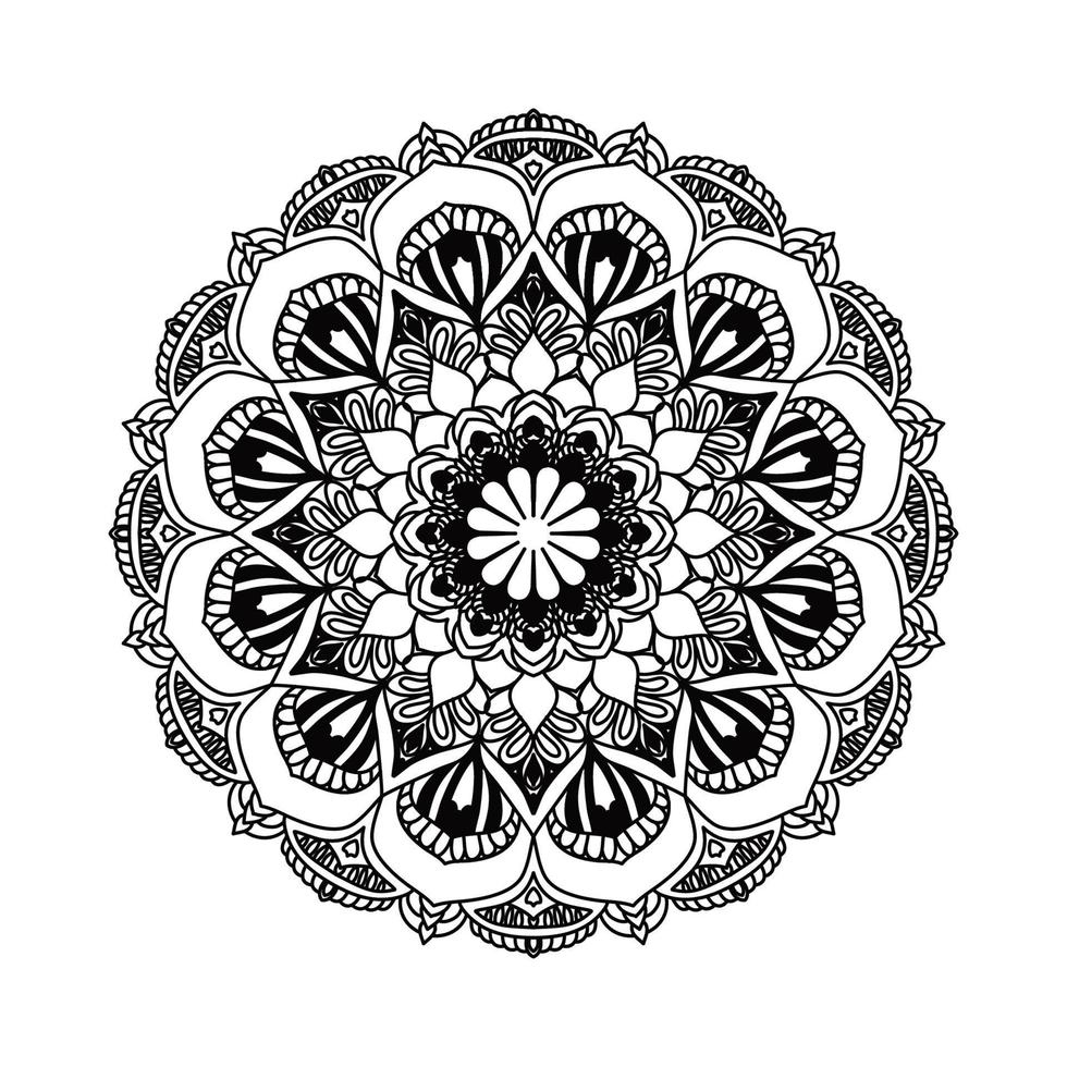 mandala kleur boek. behang ontwerp, tegel patroon, shirt, groet kaart, sticker, kant patroon en tatoeëren. decoratie voor interieur ontwerp. vector etnisch oosters cirkel ornament. wit achtergrond