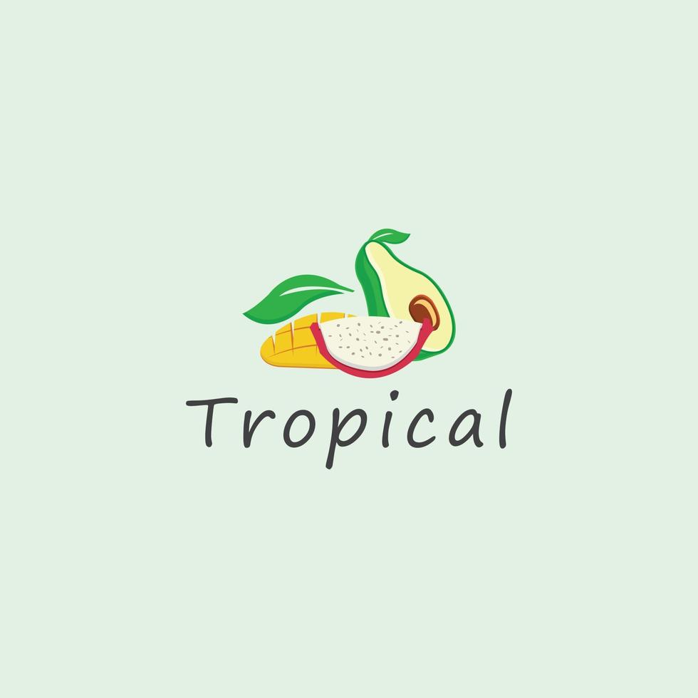 tropisch vers fruit logo ontwerp vector
