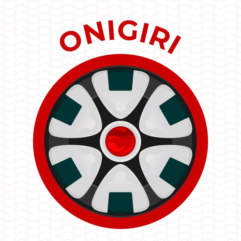 illustratie van onigiri Aan een bord vector