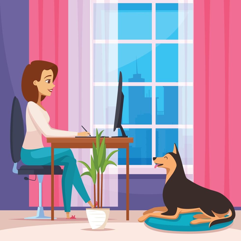 ontwerper kunstenaar freelancer cartoon compositie vector