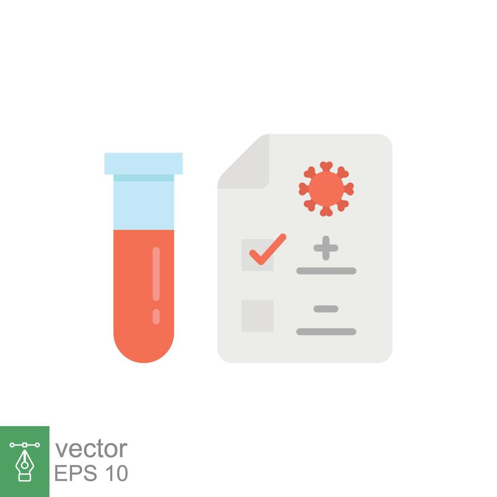 covid test icoon. gemakkelijk vlak stijl. positief corona virus resultaat, negatief, snel, plasma, Onderzoek, medisch concept. vector illustratie geïsoleerd Aan wit achtergrond. eps 10.