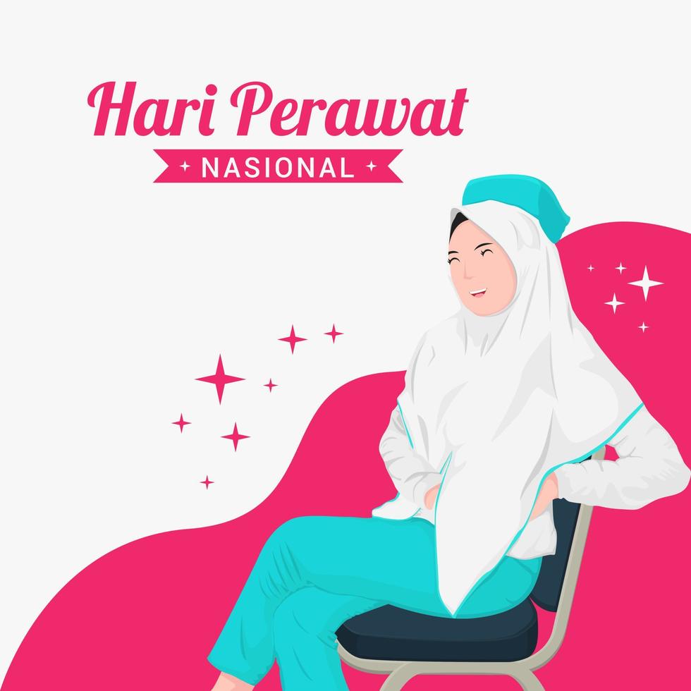 selamat hari perawat van Indonesië vector