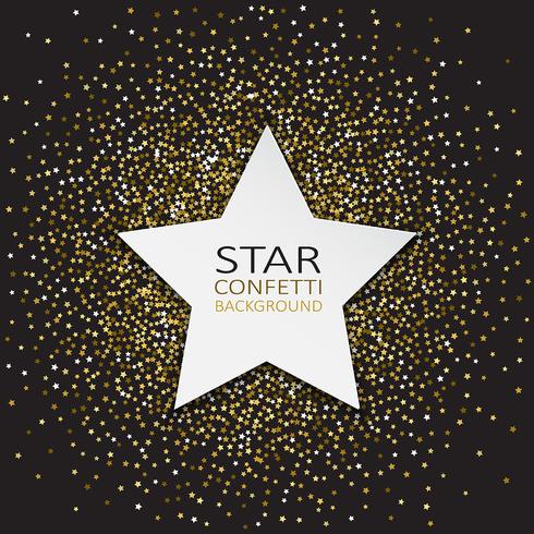 Star confetti achtergrond vector