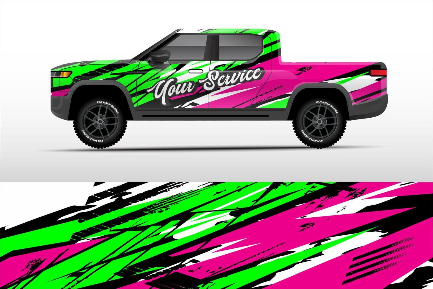 grafisch vrachtauto ontwerp. abstract lijnen grunge vector achtergrond concept voor vinyl inpakken en voertuig branding