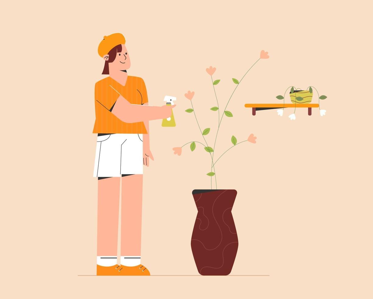 zorgt voor planten vector