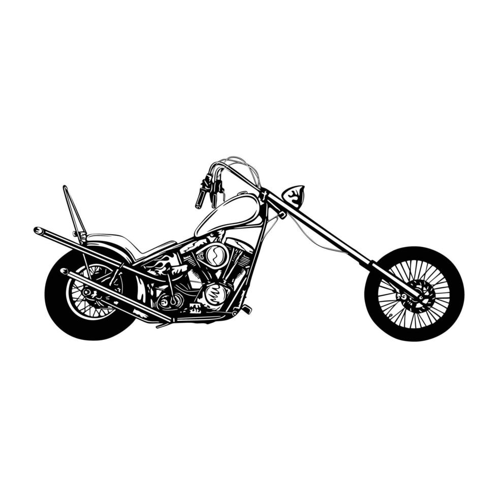 Amerikaans bijl oud motorfiets vector