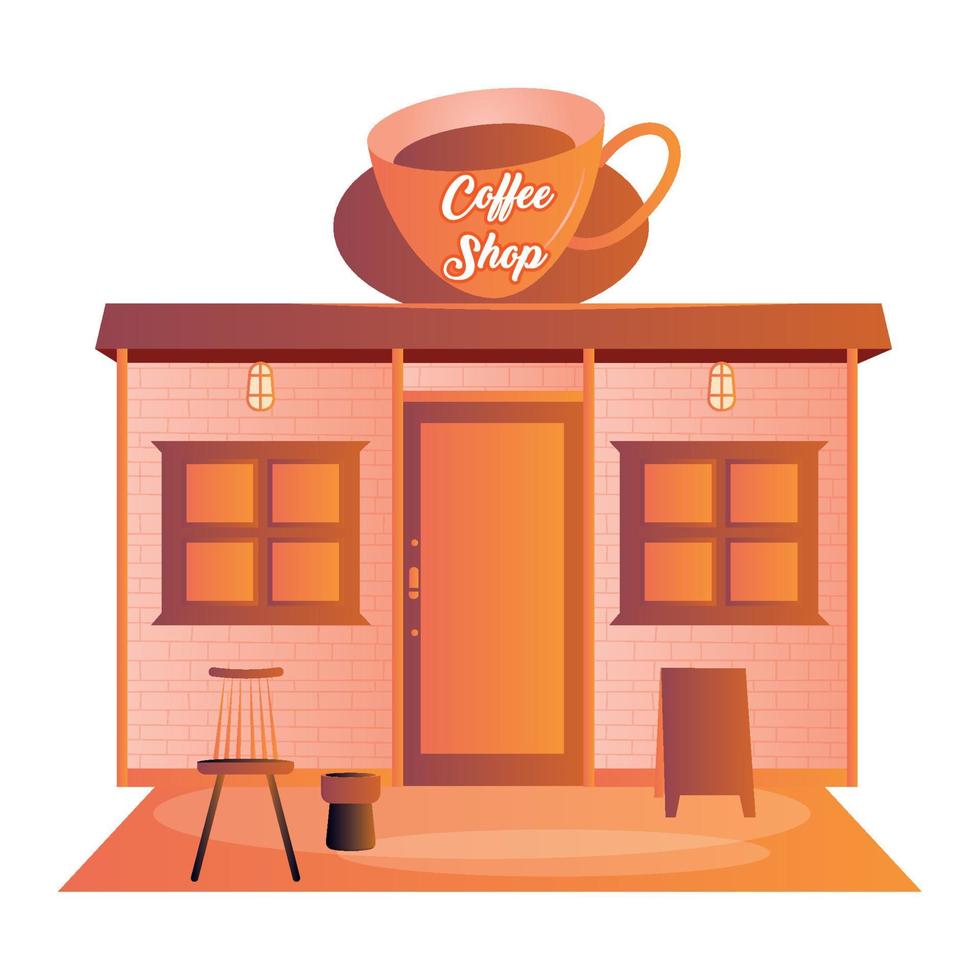 modern koffie winkel met meubilair vector illustratie