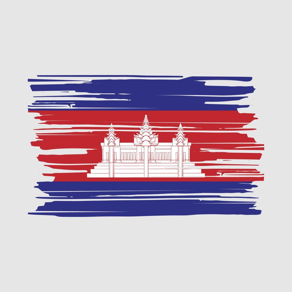 Cambodja vlag borstel vector