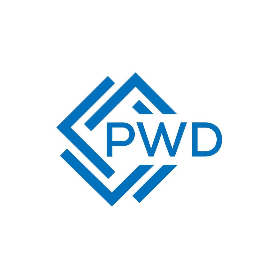 pwd creatief cirkel brief logo concept. pwd brief ontwerp. vector