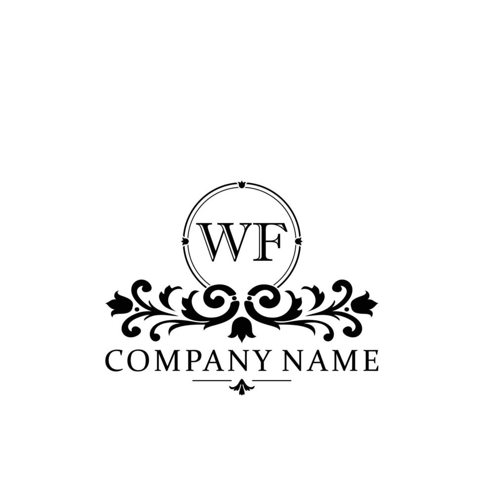 brief wf bloemen logo ontwerp. logo voor Dames schoonheid salon massage kunstmatig of spa merk vector