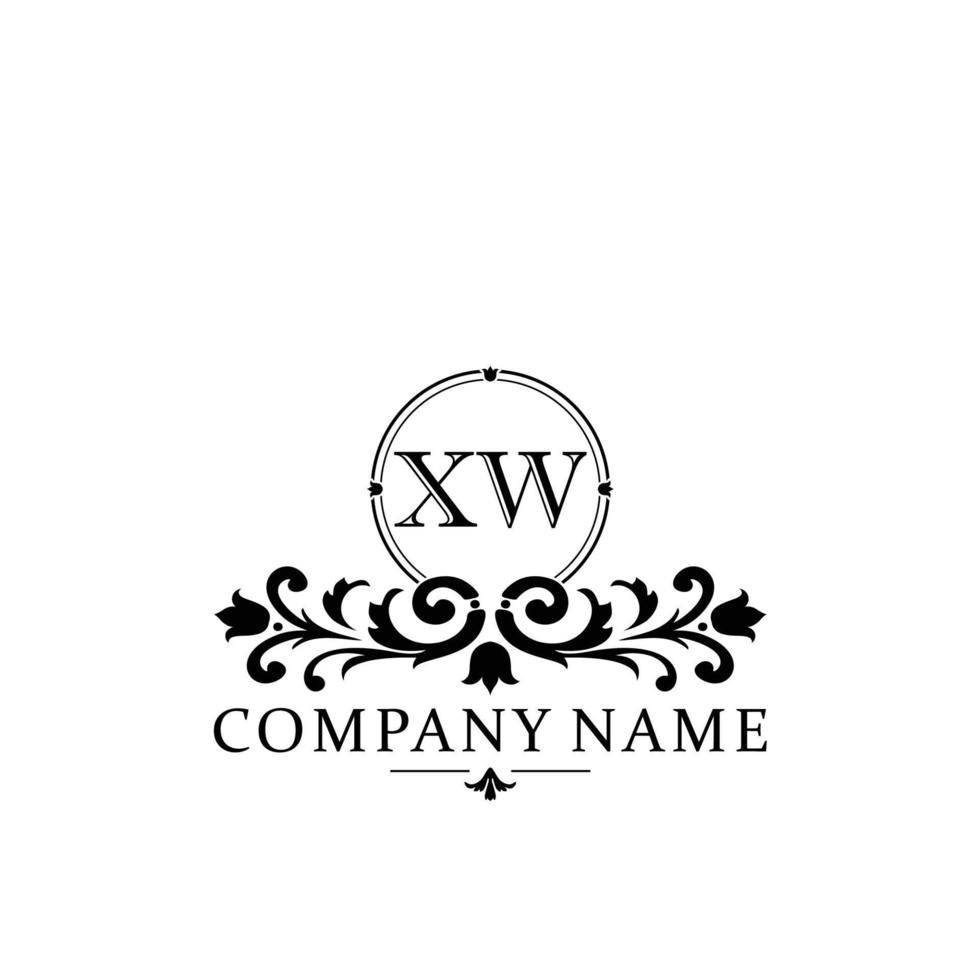 brief xw bloemen logo ontwerp. logo voor Dames schoonheid salon massage kunstmatig of spa merk vector