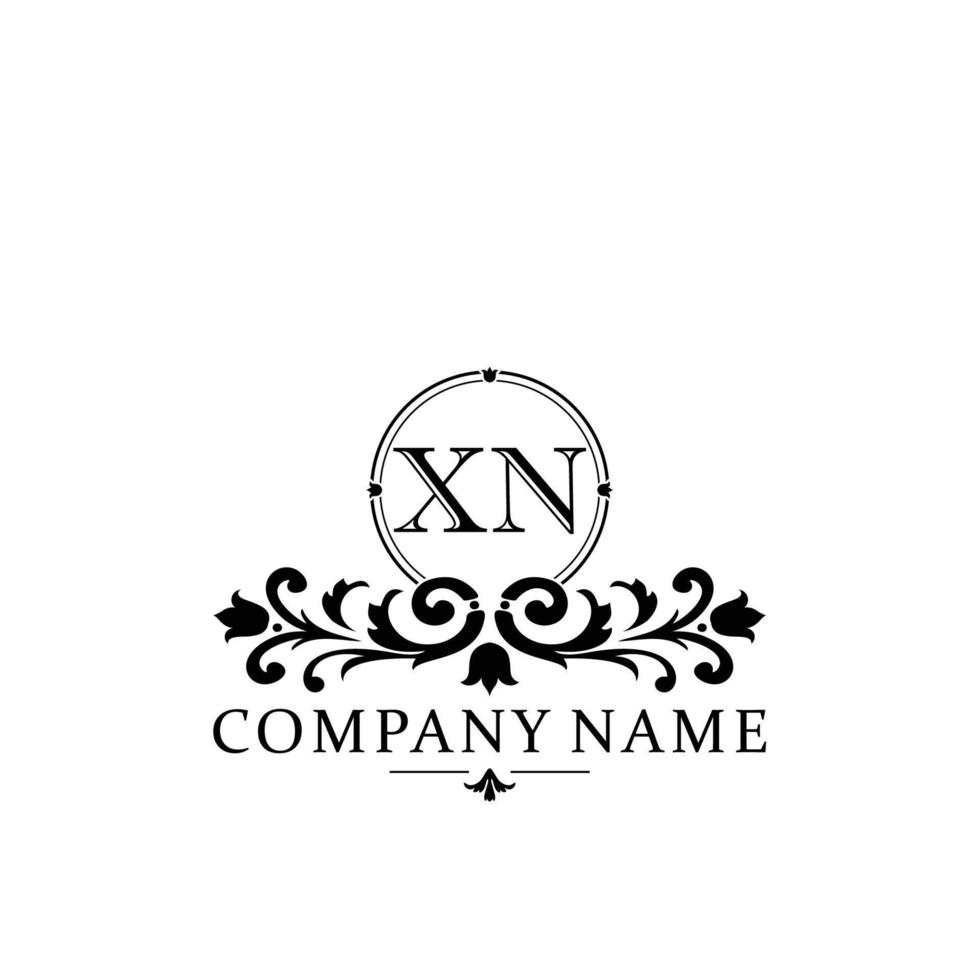 brief xn bloemen logo ontwerp. logo voor Dames schoonheid salon massage kunstmatig of spa merk vector