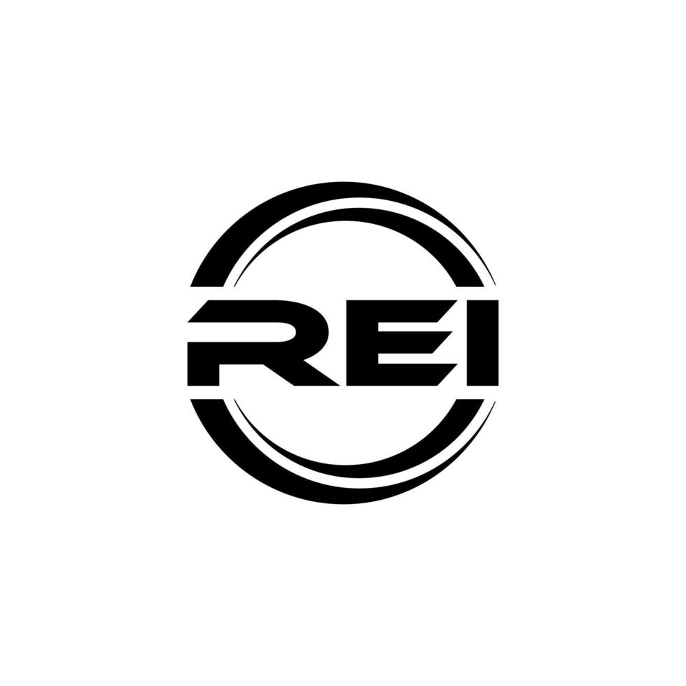 rei brief logo ontwerp in illustratie. vector logo, schoonschrift ontwerpen voor logo, poster, uitnodiging, enz.