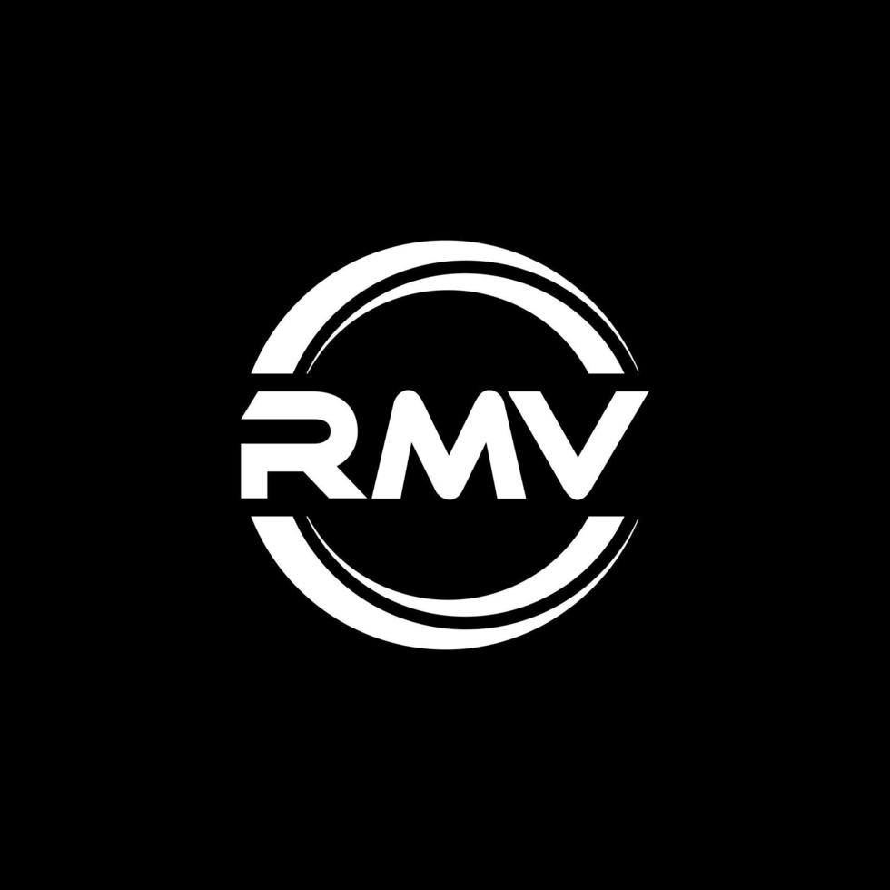 rmv brief logo ontwerp in illustratie. vector logo, schoonschrift ontwerpen voor logo, poster, uitnodiging, enz.