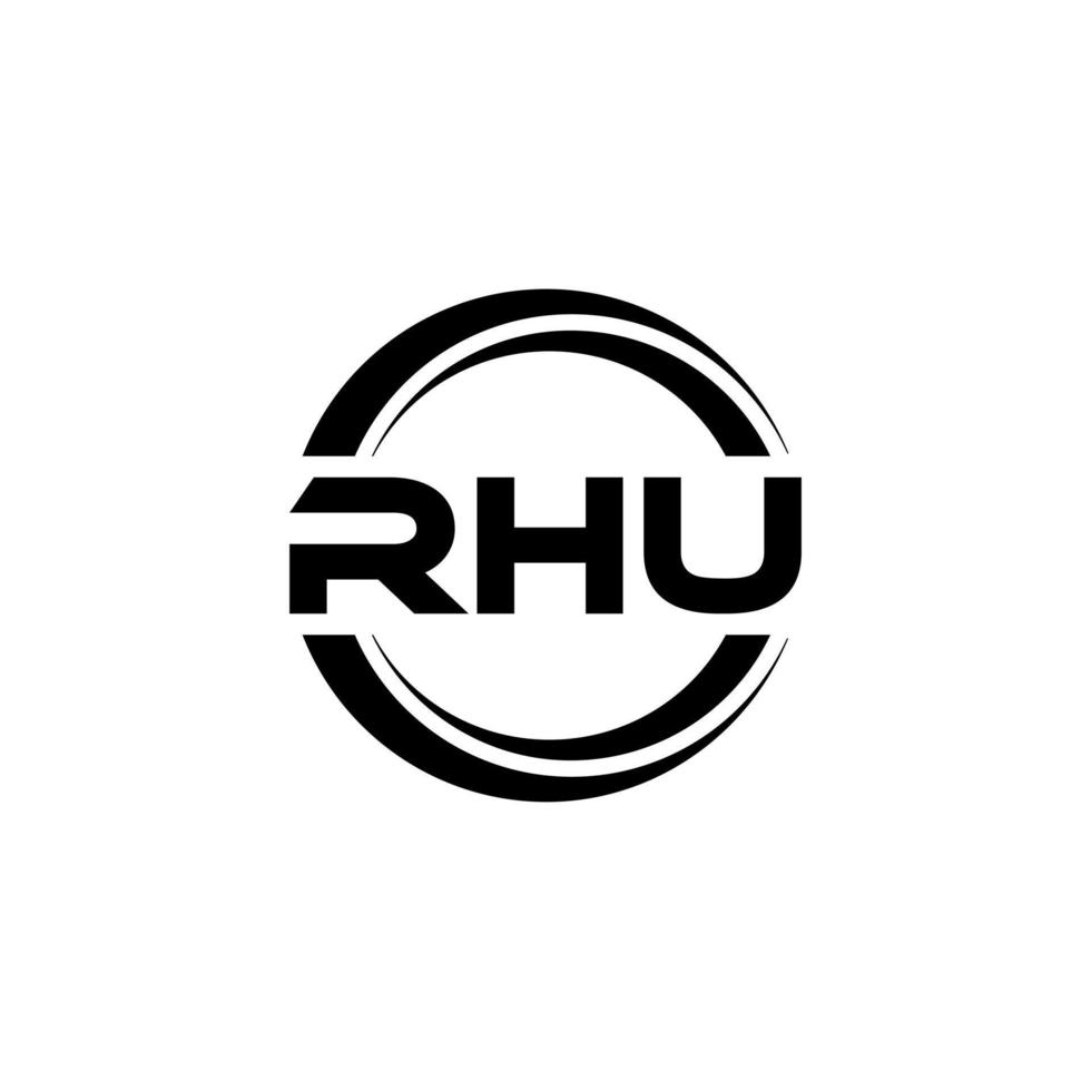 rhu brief logo ontwerp in illustratie. vector logo, schoonschrift ontwerpen voor logo, poster, uitnodiging, enz.