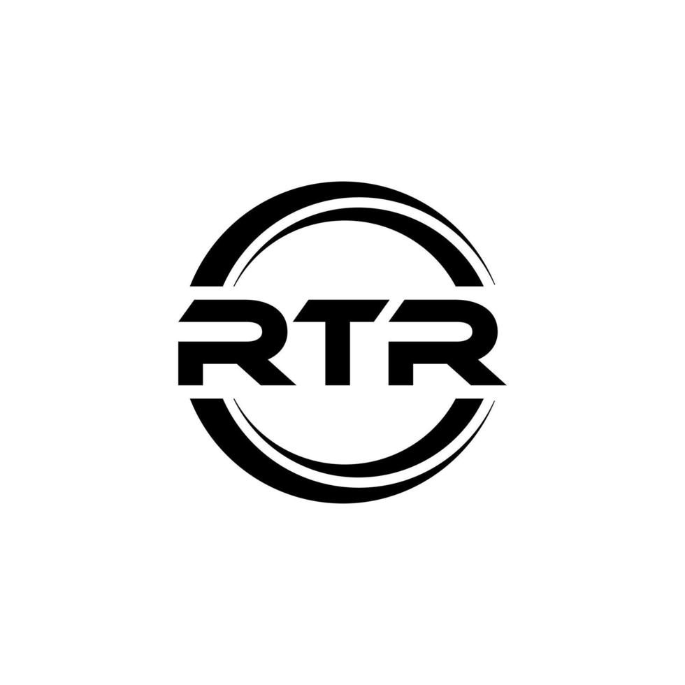 rtr brief logo ontwerp in illustratie. vector logo, schoonschrift ontwerpen voor logo, poster, uitnodiging, enz.