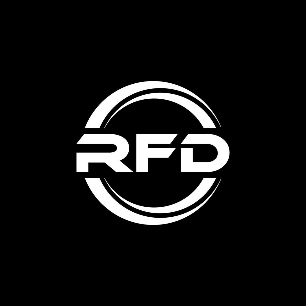 rfd brief logo ontwerp in illustratie. vector logo, schoonschrift ontwerpen voor logo, poster, uitnodiging, enz.