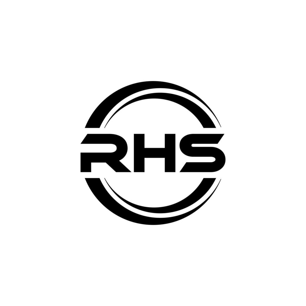 rhs brief logo ontwerp in illustratie. vector logo, schoonschrift ontwerpen voor logo, poster, uitnodiging, enz.